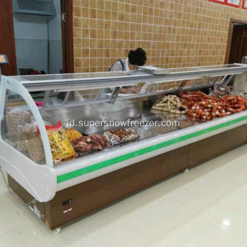 Komersial 2m Daging Display Kulkas untuk Daging